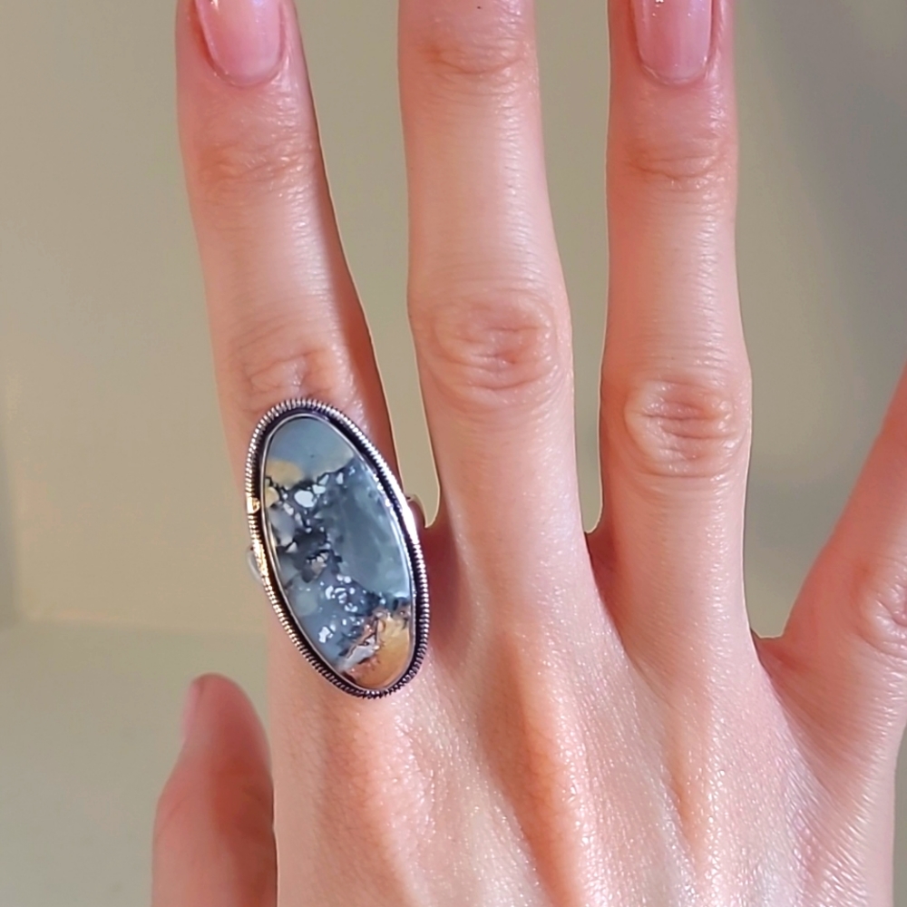 2 for $19! Silver Plated Natural Gemstone Ring